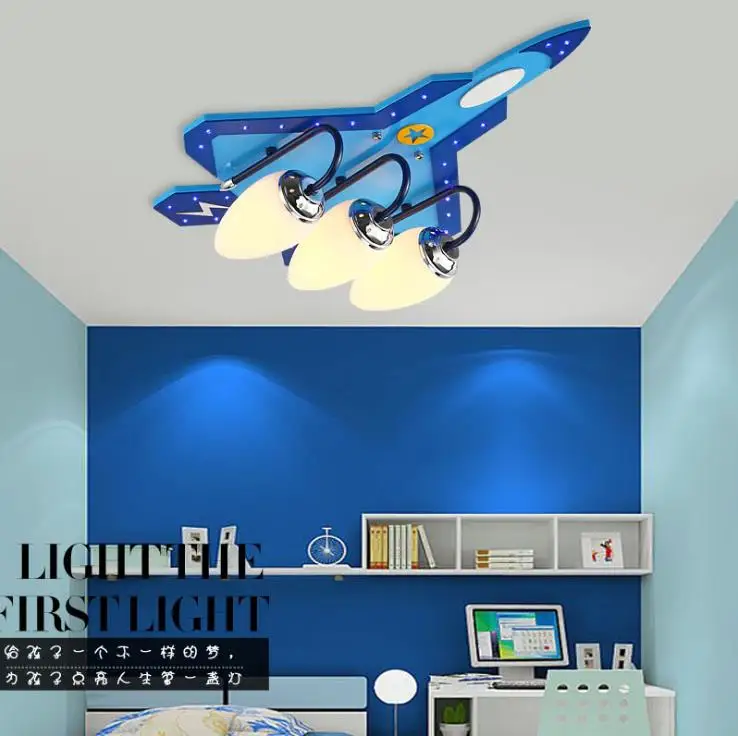 Креативная лампа для детской комнаты спальни мультяшный самолет маленьких