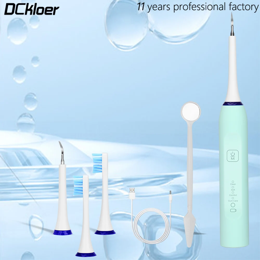 

Electric Toothbrush Scaler 2 in 1 Dental Vibrition Sonic Remove Calculus Smoke Stain Tartar Clean Whiten Teeth Replaceable Head