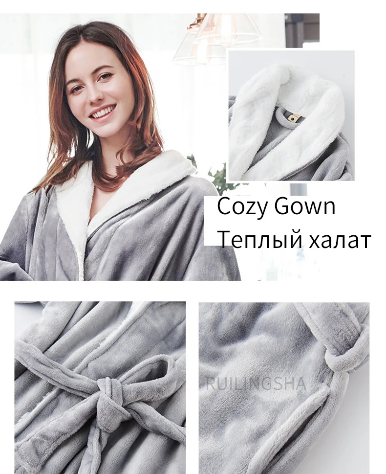 Распродажа, толстый теплый зимний халат для влюбленных, мужской, мягкий, как шелк, удлиненное кимоно, банный халат, мужской халат для мужчин, фланелевые халаты
