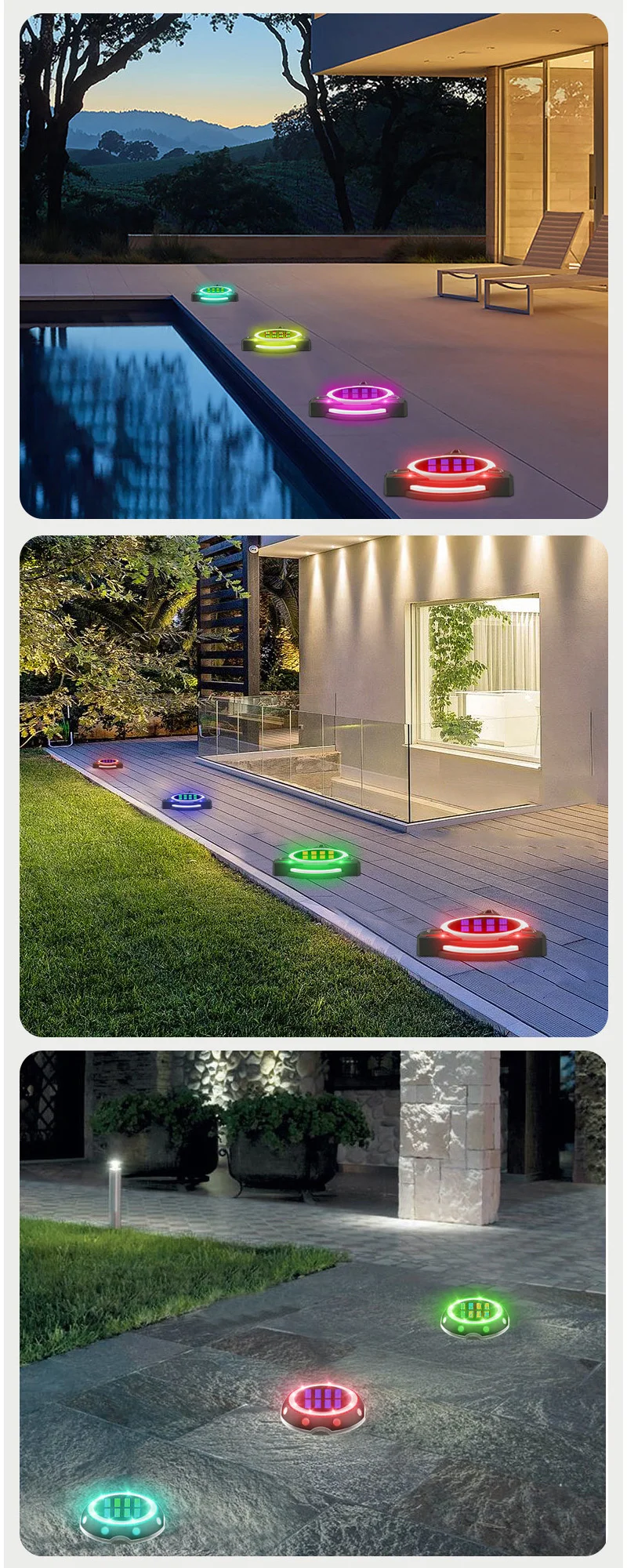 

Garden Lights Outdoor Colorful Solar Lights For Garden Decoration LED Landscape Lighting Waterproof Ground Light Color Change