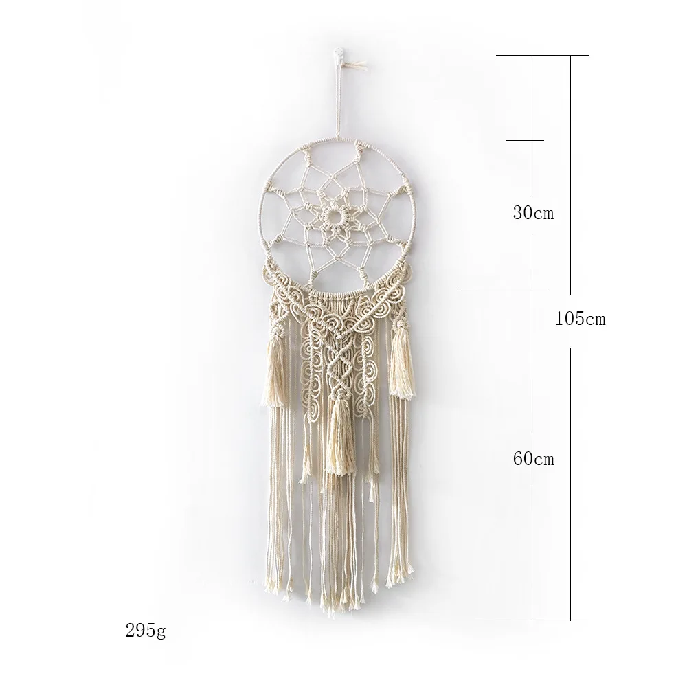 

New Bohemian Hand-woven Tapestry Home Living Room Decoration Circle Tassel Simple Nordic Style Crafts Dream Catcher