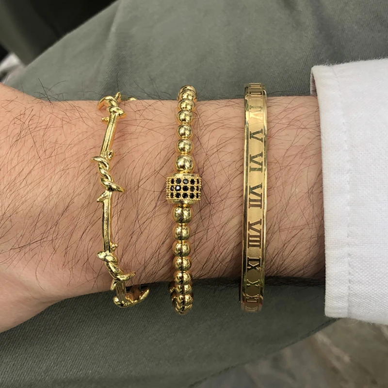 Наручные комплект ювелирных изделий кабель провода браслеты из нержавеющей