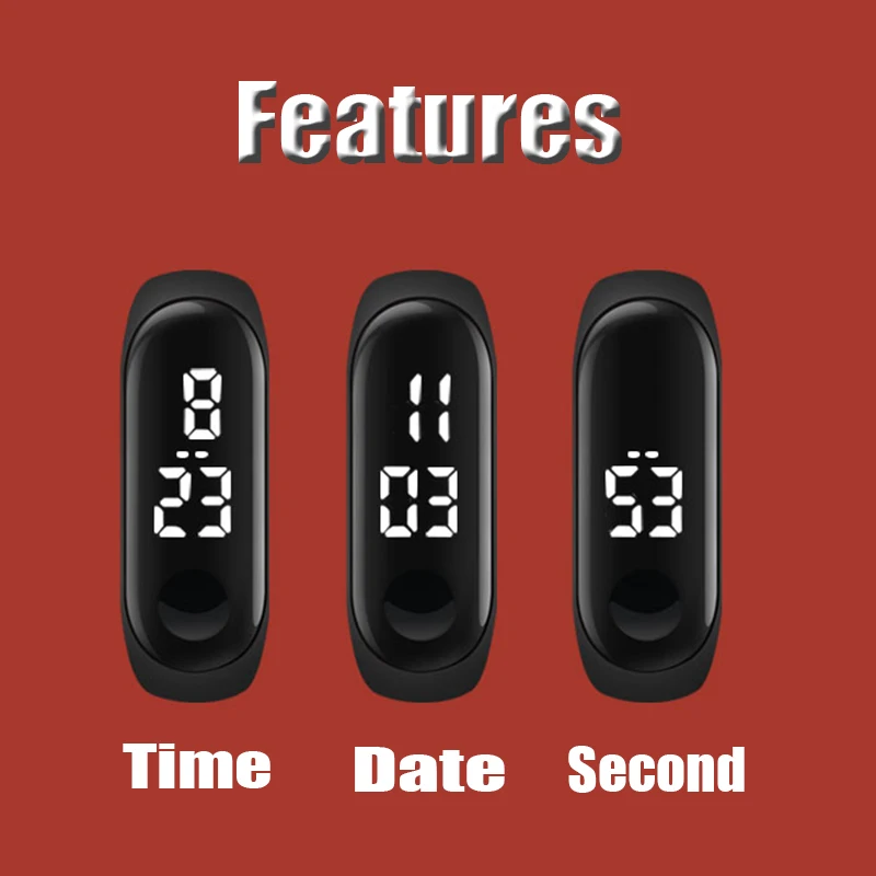 Мужские часы светодиодный цифровые роскошный белый светильник сенсорный экран