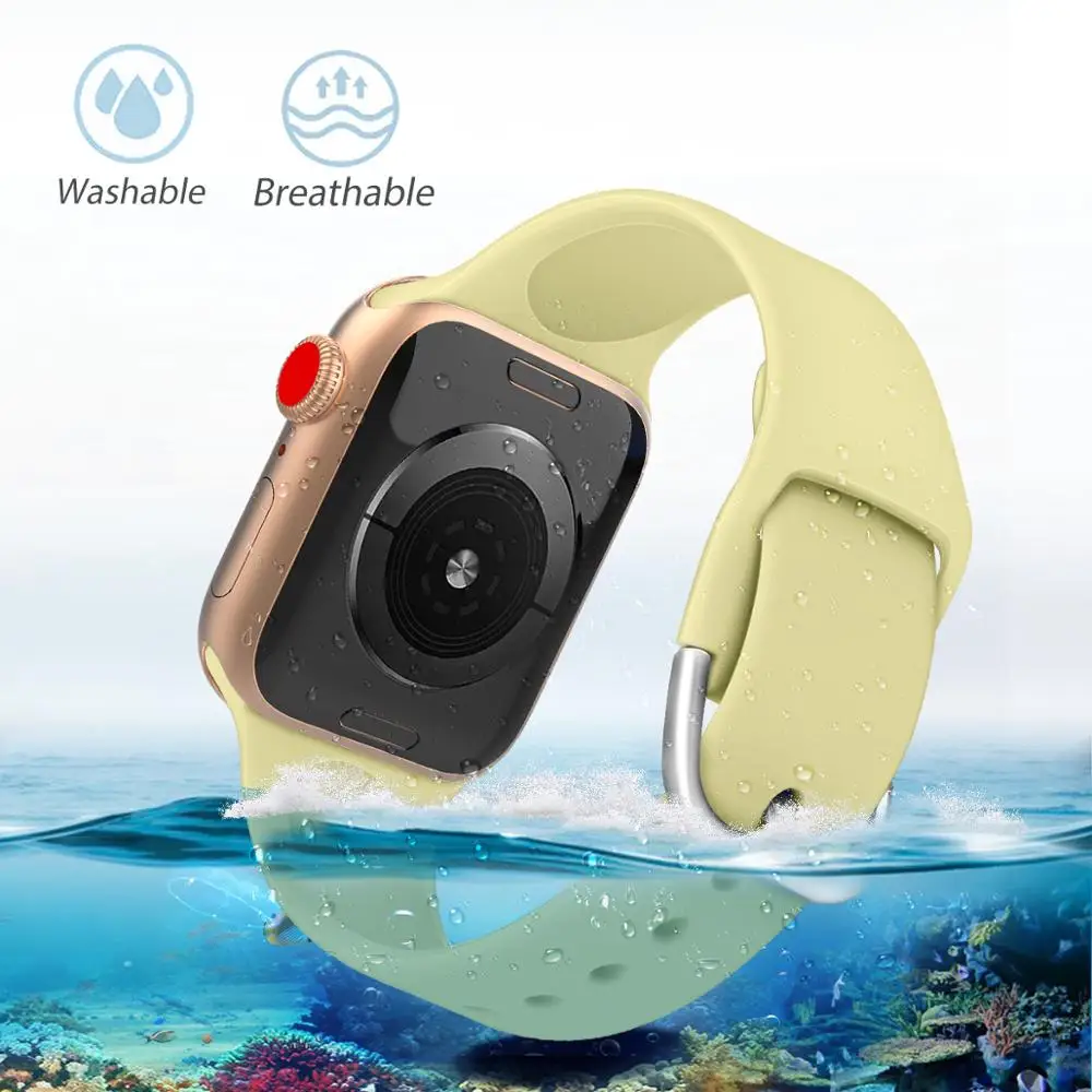 Силиконовый ремешок для наручных часов Apple Watch, ремешок 42 мм, 38 мм, Версия 44 мм 40 мм Iwatch полосы браслет для наручных часов Apple Watch, ремешок Series4/3/2/1 81007