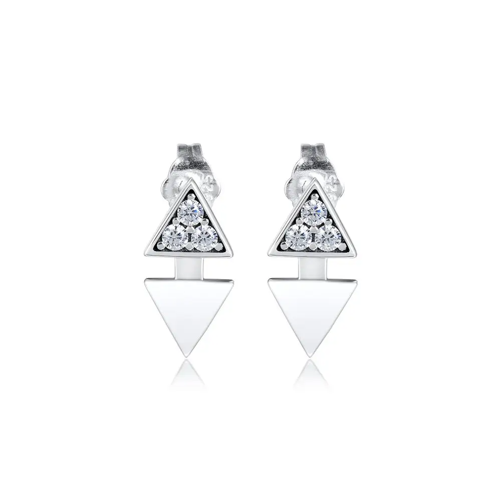 

Triangle Stud Earring 100% 925 Sterling-Silver-Jewelry Free Shipping