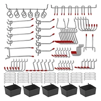 114 pcs pegboard hooks assortment with metal hooks sets pegboard bins peg locks for organizing storage system tools