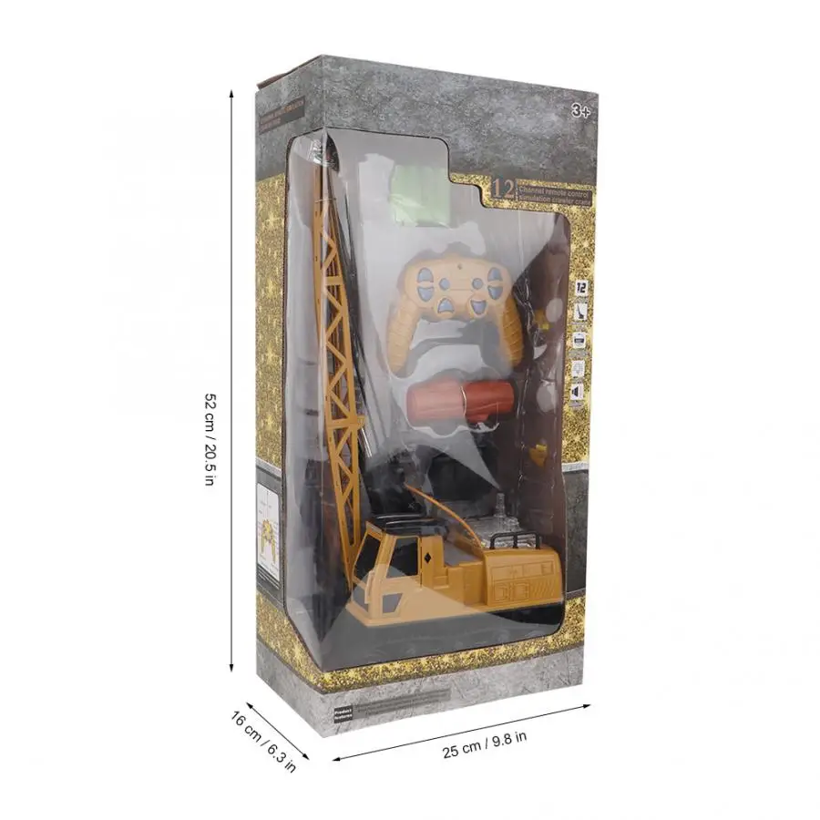 1:36 12 канал Радиоуправляемый кран имитационная модель пластиковые желтый