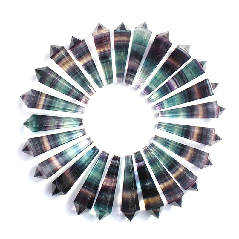 

1 Pcs natural rainbow fluorite crystal pendulum for home decoration