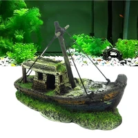 aquarium fish tank landscape pirate ship wreck ship decoration resin boat landscaping decoration ornament aquarium accessories
