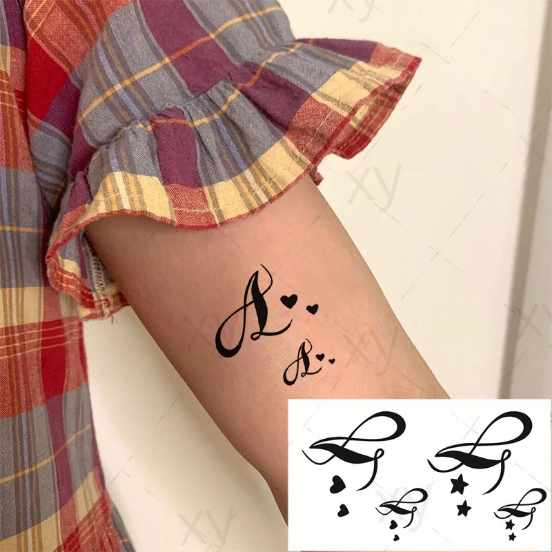 Водостойкая временная татуировка наклейка с буквами любовь волна сердцебиения