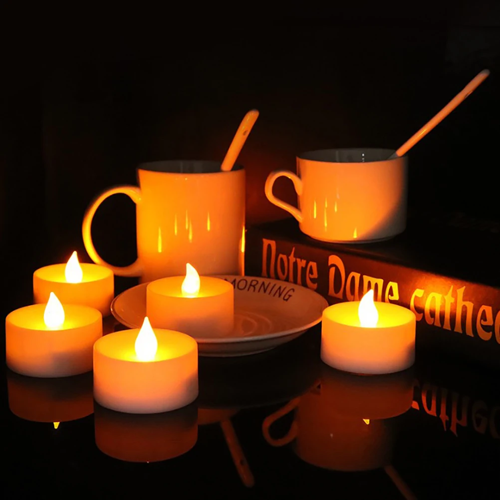

6pcs Candle Light Tea Lights Flashing Flameless Candle Light Electronic LED Lamp Nightlight With Remote Control For Home Outdoor