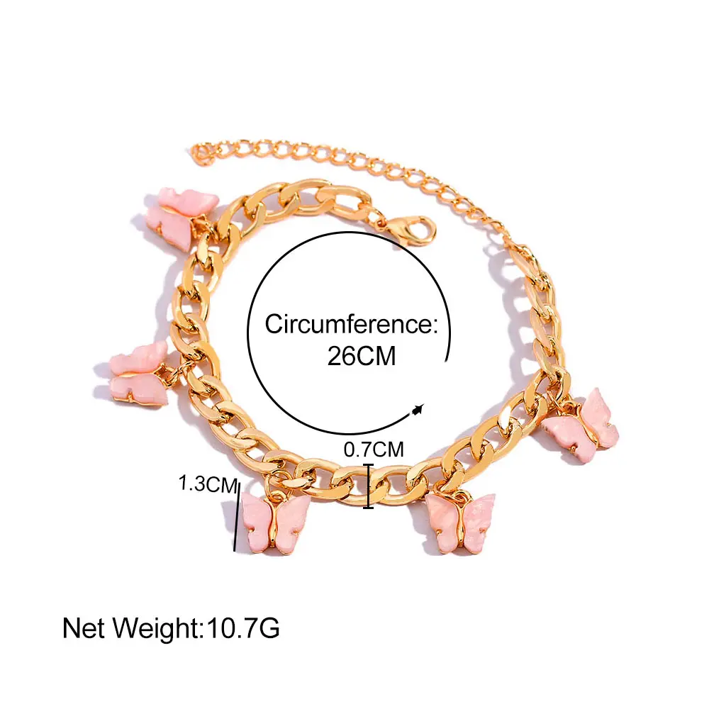 Женские браслеты с бабочками Flatfoosie вечерние золотого и серебряного цвета