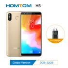 HOMTOM H5 3 ГБ 32 ГБ мобильный телефон 3300 мАч Быстрая зарядка Android8.1 5,7 