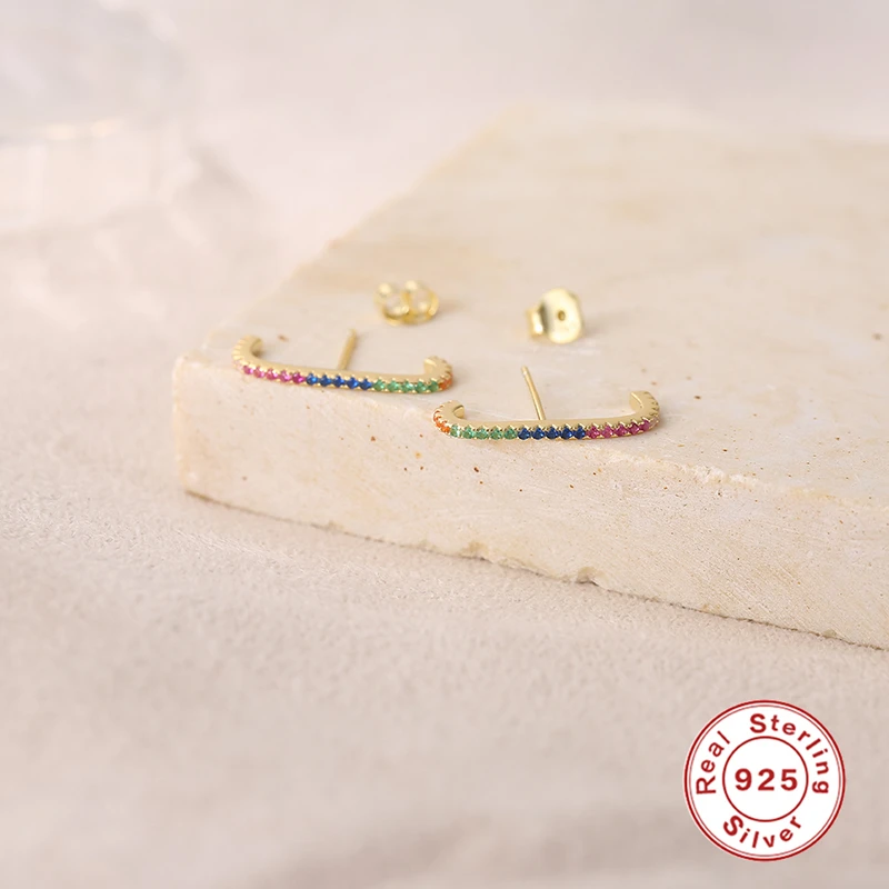 Женские серьги гвоздики ROXI простые геометрические из 100% стерлингового серебра 925