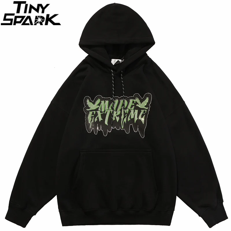 

2021 Men Hip Hop Hoodie Sweatshirt Streetwear Letter Harajuku Pullover Autumn Cotton Casual Hooded Hoodie Sweat Shirt Black