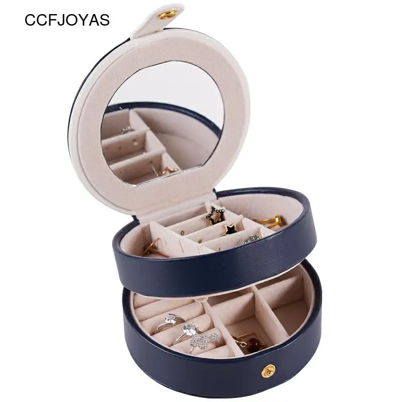 

CCFJOYAS круглая портативная шкатулка для ювелирных изделий в европейском и Корейском стиле маленькая Роскошная простая шкатулка для хранения...