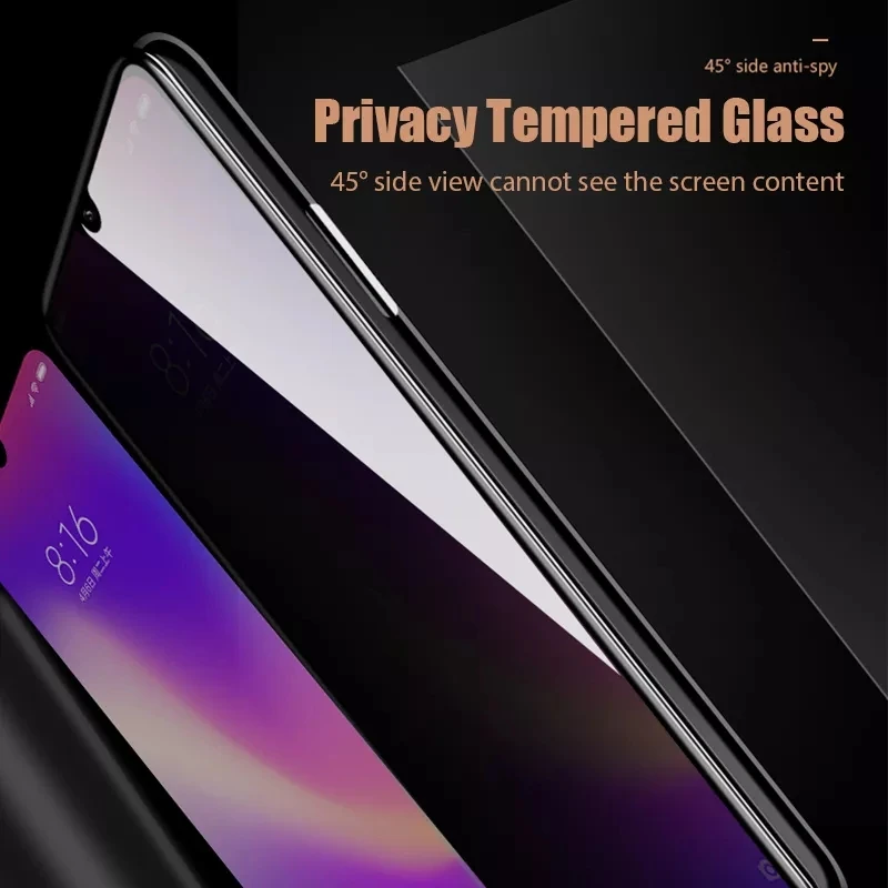 

2PCS Anti-spy Protector Xiaomi Redmi Note 10 9 9S 8 T Pro screen Protector for iPhone tempered glass Mi Poco M3 F3 X3 Pro NFC