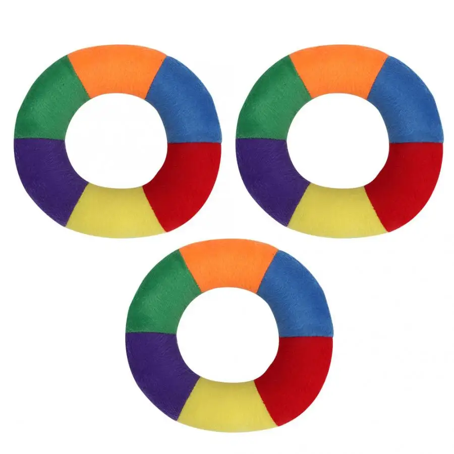 3 шт. плюшевый питомец цветная форма пончика звучащие зубы Чистка жевание кусая