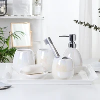 sanitary ware five piece european style simple ceramic cleaning kit bathroom supplies set piece toilet washing set