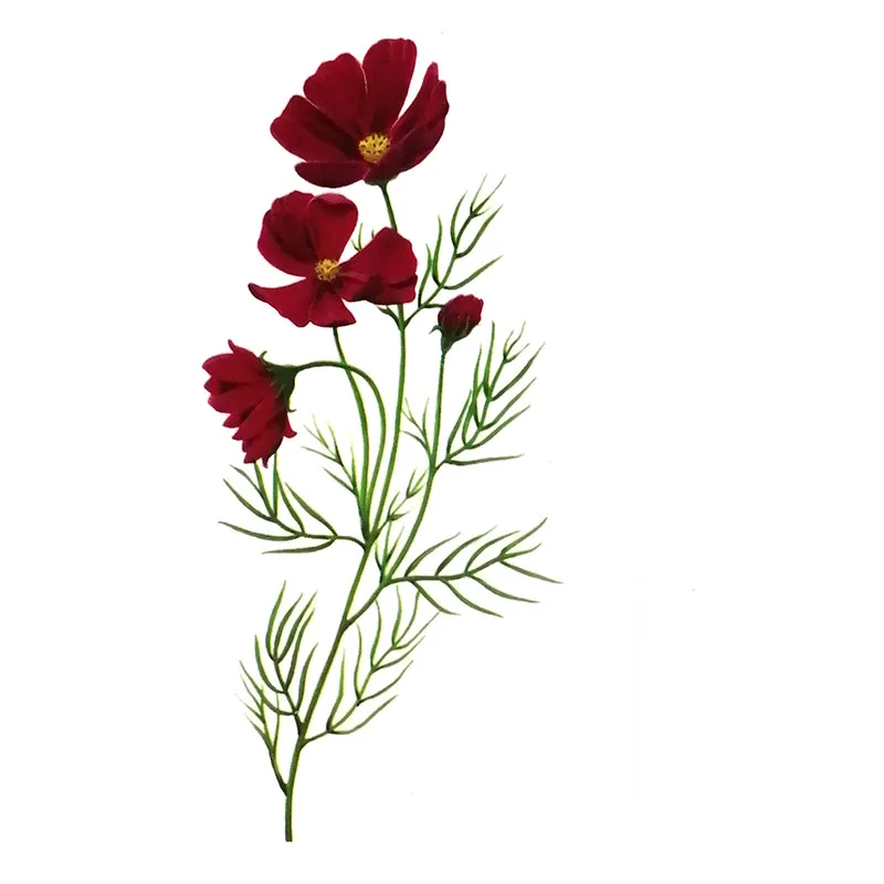 Временные тату наклейки в виде цветов искусственные татуировки для рук лица ног