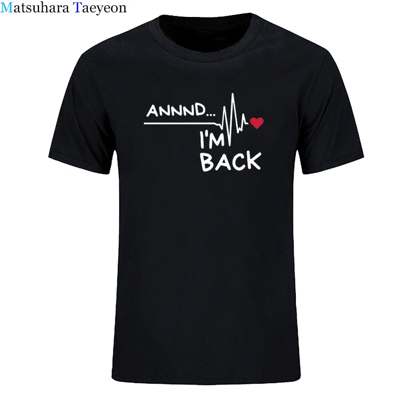 Новая модная мужская футболка с надписью I'm Back Heart Beat Wave Line Surgery Tops хит продаж 100%