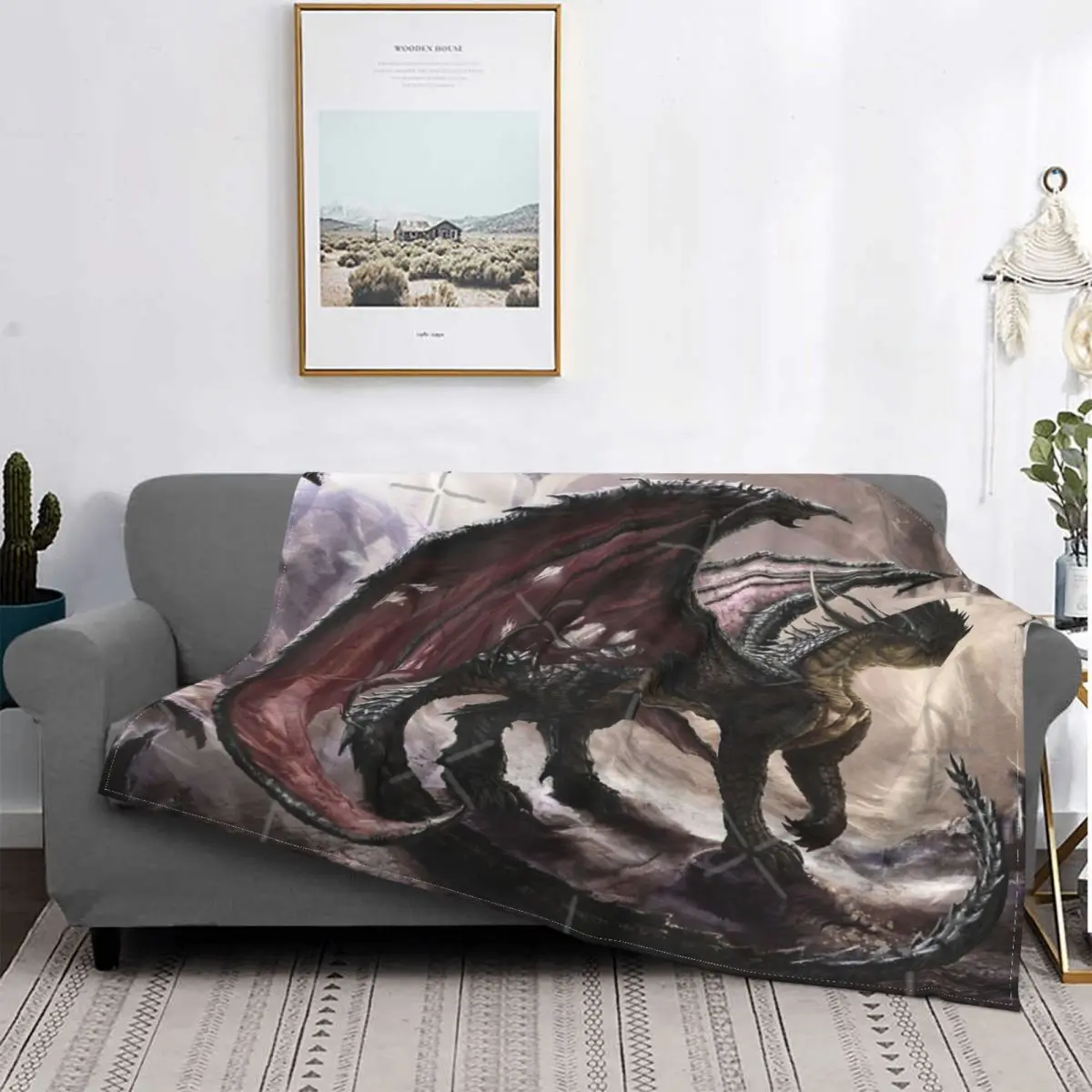 

Manta de dragón para cama, manta de muselina a cuadros para playa, para bebé