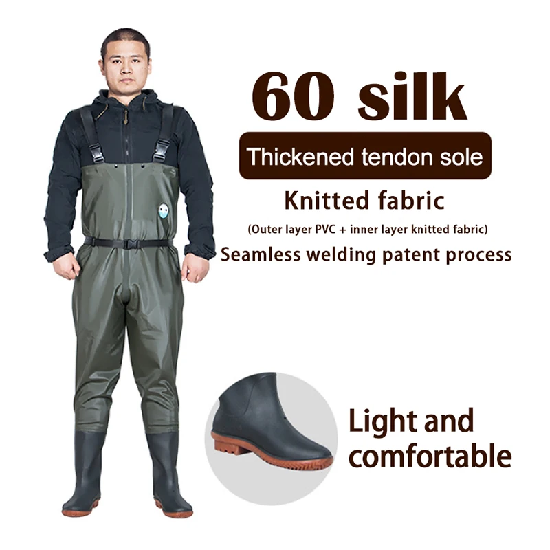 

High quality Winter fishing Waterproof pants boots Fly fishing suit Wading rubber boots waders shoes for men Outdoor product