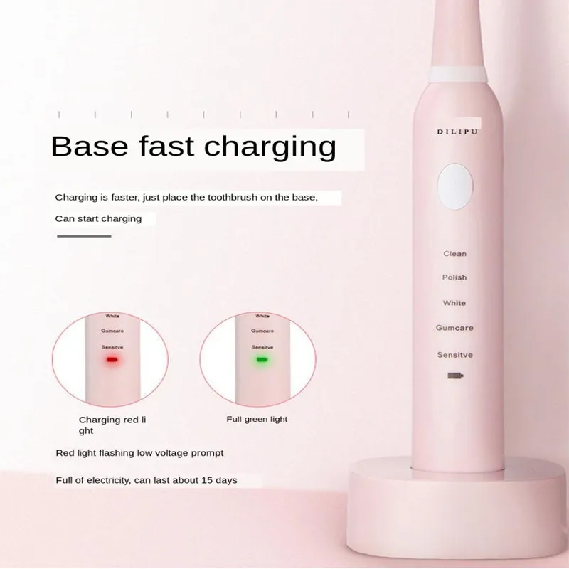Dilip электрическая зубная щетка обновленная взрослая Водонепроницаемая