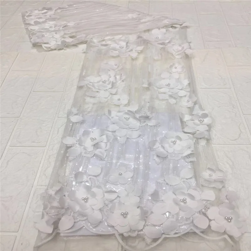 Кружевная ткань кружевная с розовыми бусинами французский Тюль 3D цветочной