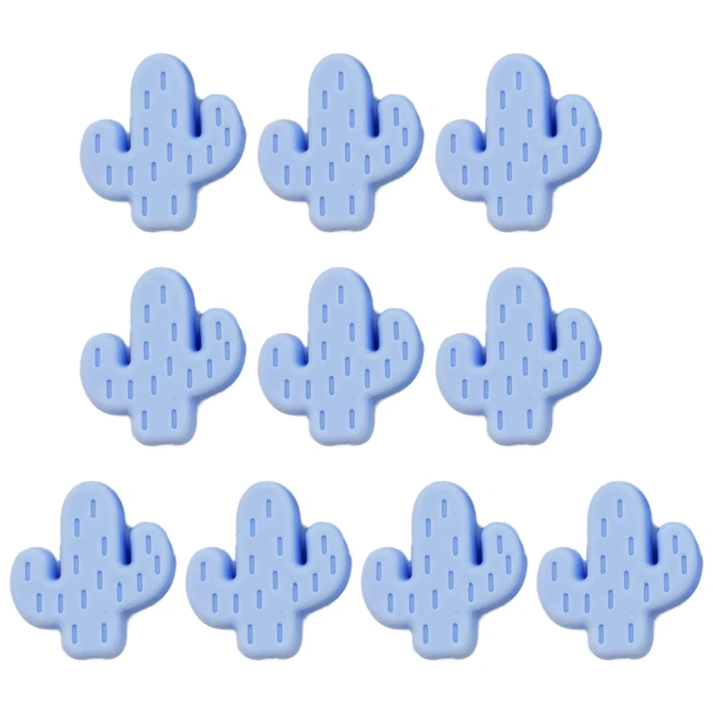 

10 Pcs BPA Free Food Grade Silicone Soother Molar BeadsNewborn Infants Toddler Teething Toy Cactus Baby Teether