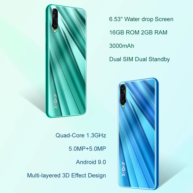 Смартфон XGODY A90 3G экран 6 53 дюйма Android 2 ГБ 16 четыре ядра две Sim-карты камера 5 Мп Wi-Fi