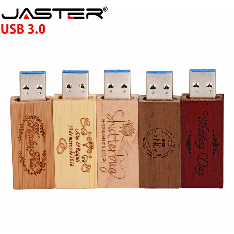 USB флеш накопитель JASTER высокоскоростной деревянный с логотипом на заказ 4 ГБ 8 16 32