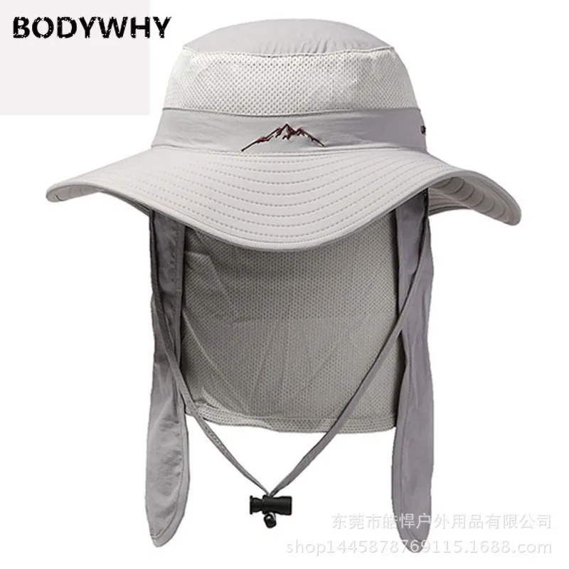 

New Style Sun Protection Hat All Protection Solid Color Face Covering College Style Big Brim Devils Cap Sun Protector Hat Casual
