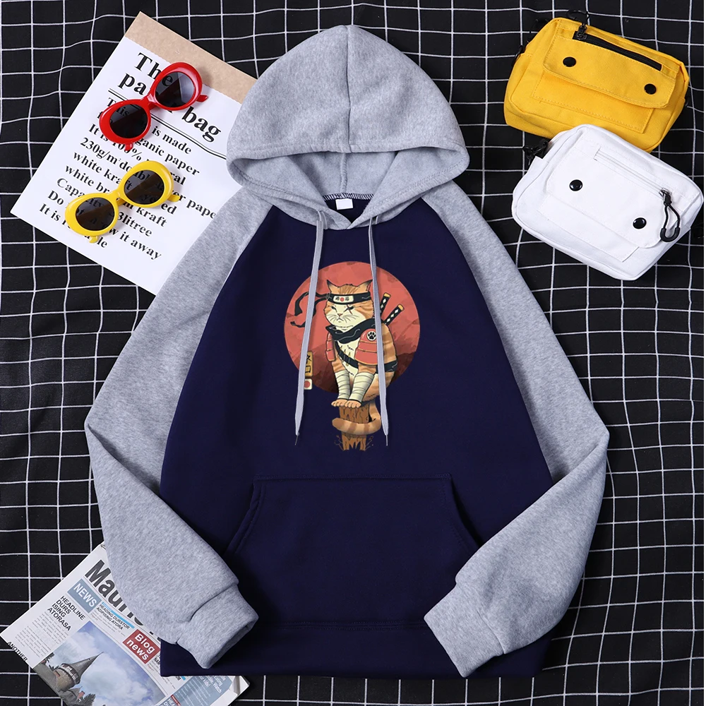 Толстовка с японским котом который знает ниндзютсу мужские пуловеры забавным