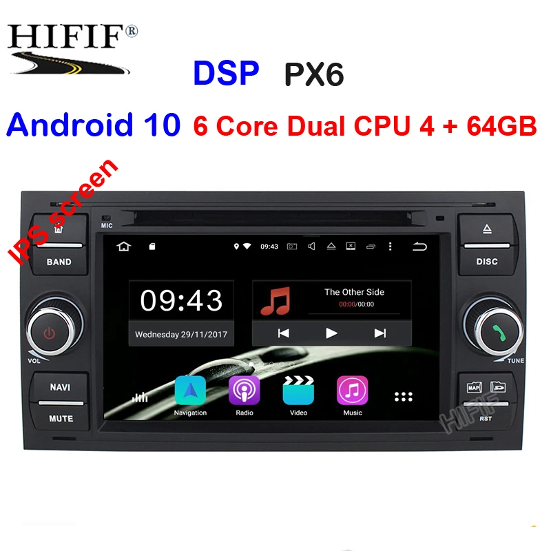 DSP PX6 Автомобильный мультимедийный плеер Android 10 GPS Авторадио 2 Din 7 дюймов для