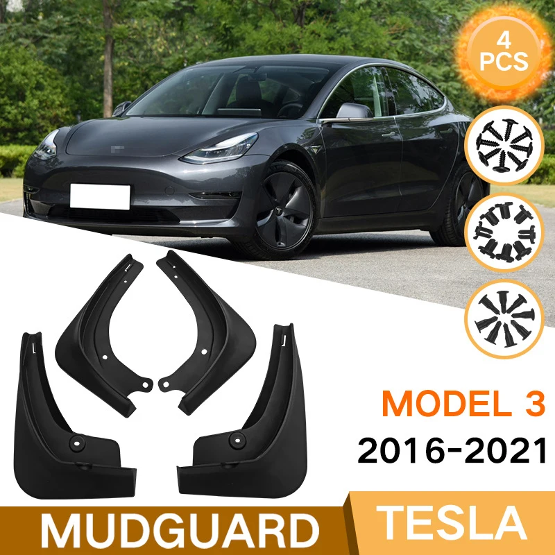 4 шт. брызговики из АБС пластика для Tesla MODEL 3 2016 2017 2018 2019 2020 2021|Грязезащита| |