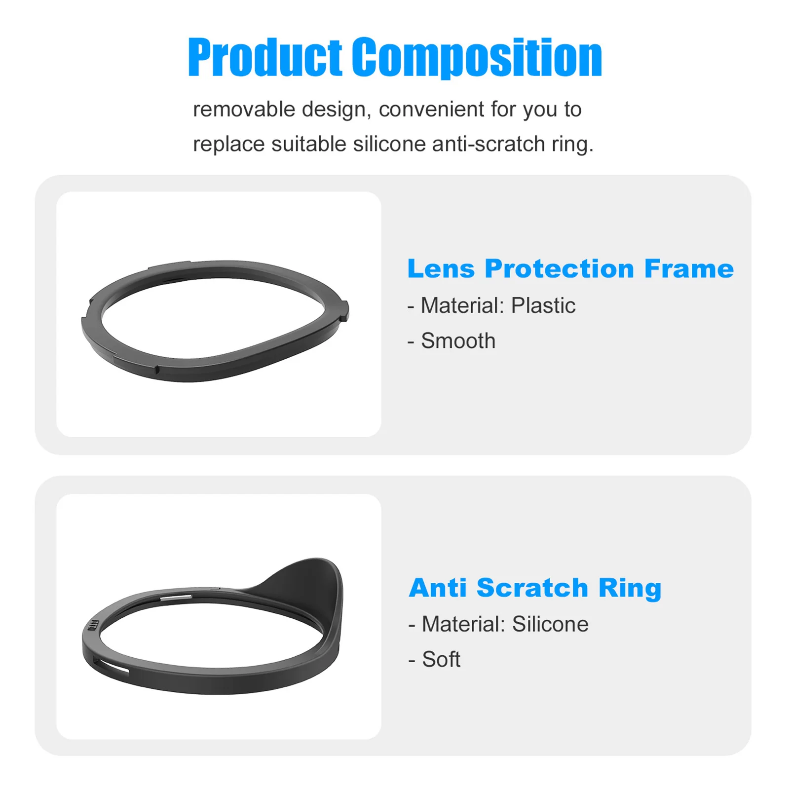 Lens Anti-Scratch Ring For Oculus Quest 2 VR Protecting Glasses From Scratching Frame Len Compatible 1/2 Rift S | Электроника