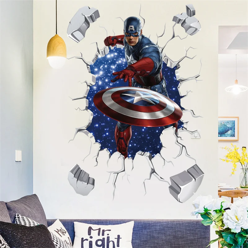 Cartoon Avenger Wall Stickers For Kids Room Children Bedroom Decor Home Mural Boys gift decor |