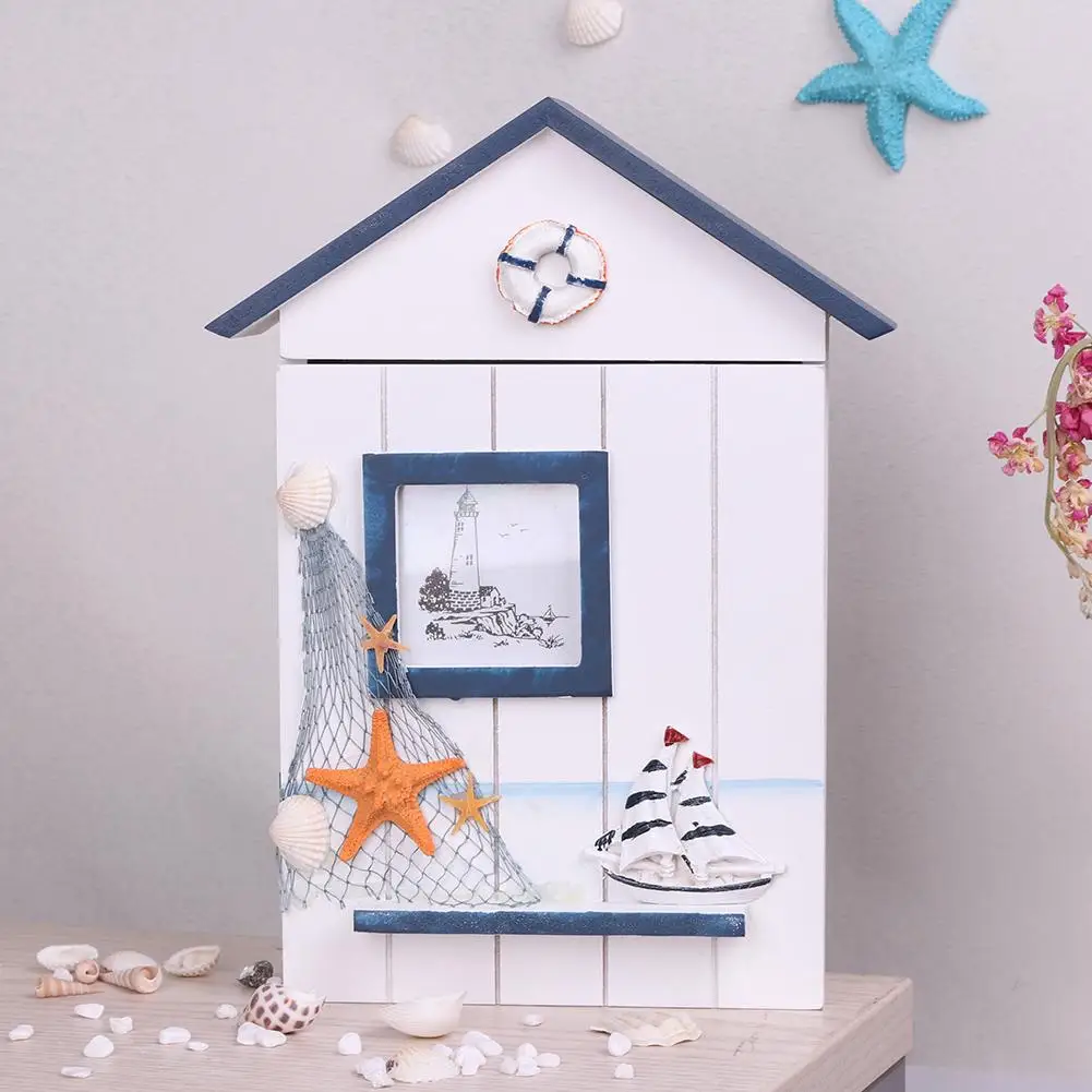 Деревянный ящик для ключей в средиземноморском стиле настенный органайзер