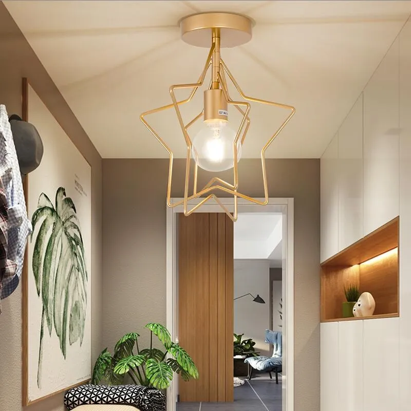 Креативный Железный потолочный светильник с пентаграммой в стиле индастриал