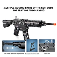 gun model m4a1 carbine rubberband gun building block military city sniper bricks high tech launch gun blocks toys for boys