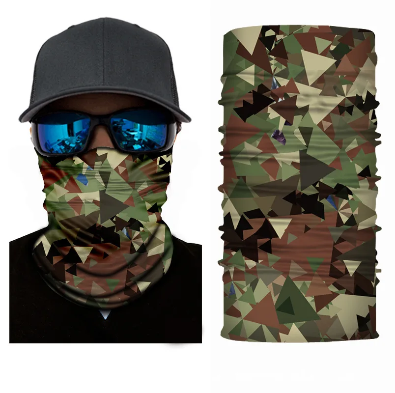 

10pcs Mask Fashion Camouflage Jungle Print Head Scarf Sunscreen Turban Multifunctional Mask for Men Print Fashion