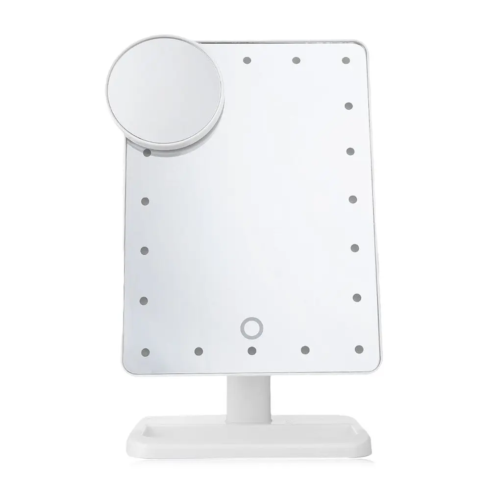 Портативное светодиодное Сенсорное зеркало для макияжа с лампой Настольный