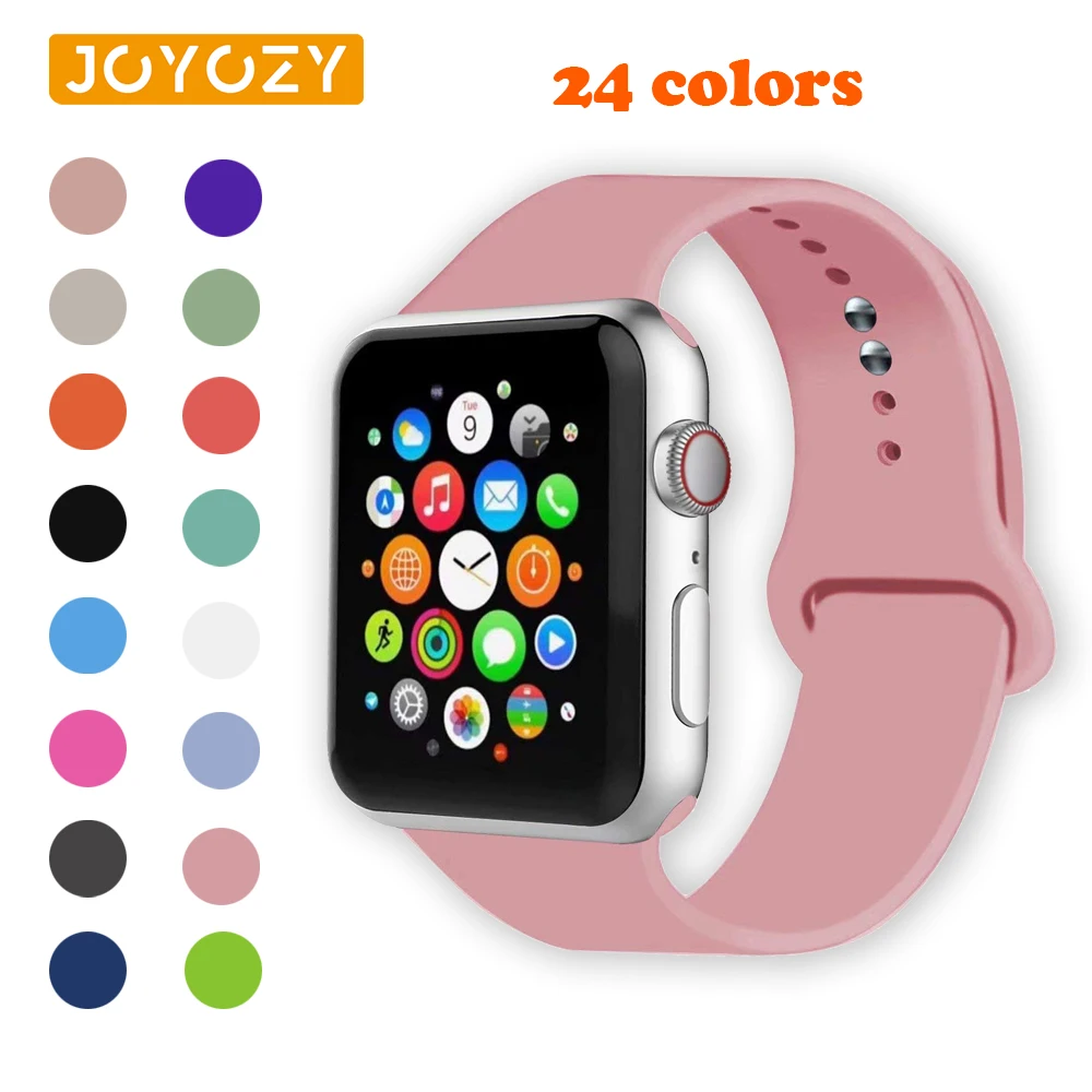 Joyozy дышащий силиконовый ремешок для apple watch 38 мм/40 мм/42 мм/44 мм сменный спортивный