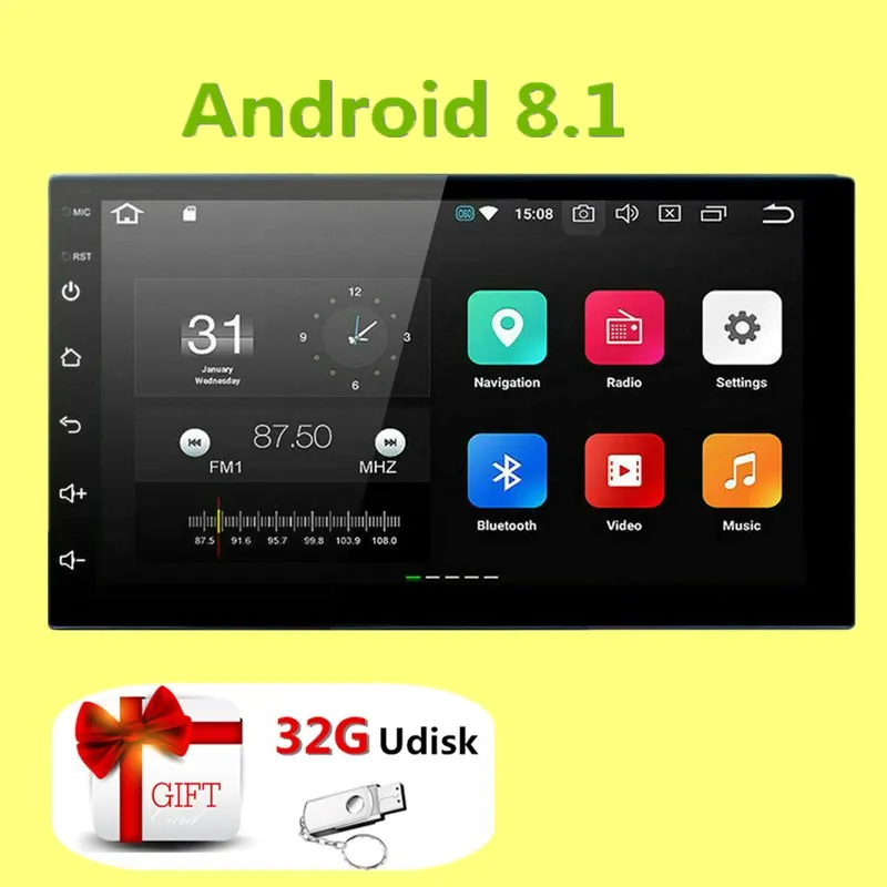 Автомобильный мультимедийный плеер 2 din Android GPS навигация HD WiFi USB FM Din