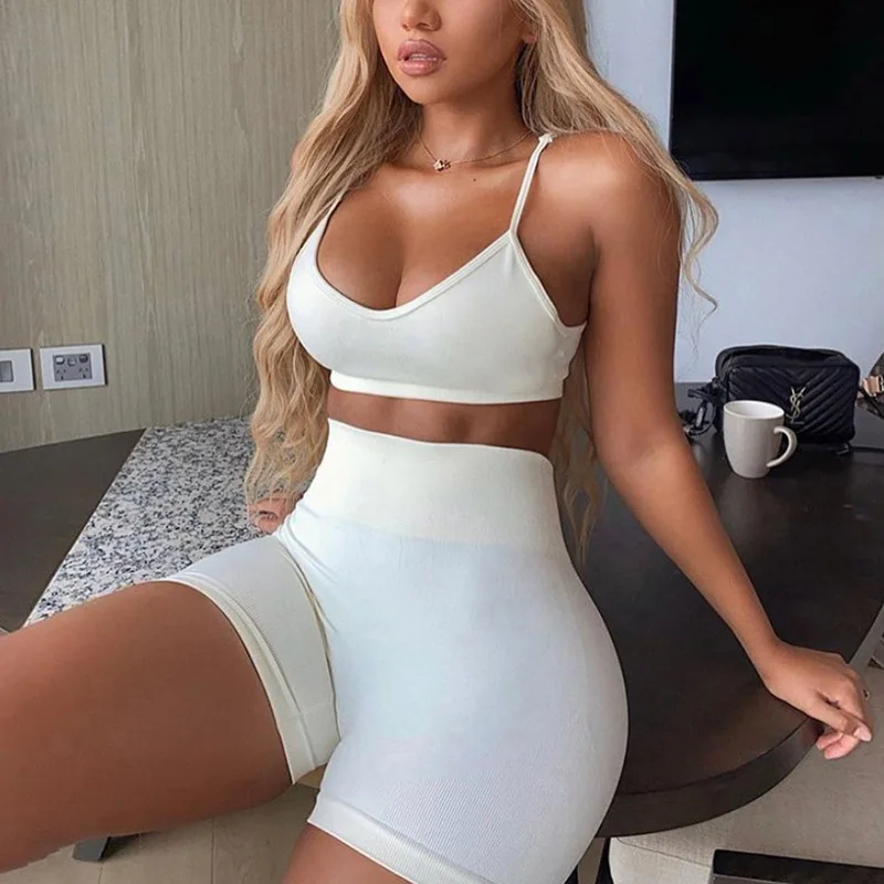 Женский спортивный костюм комплект из двух предметов для фитнеса спортивная