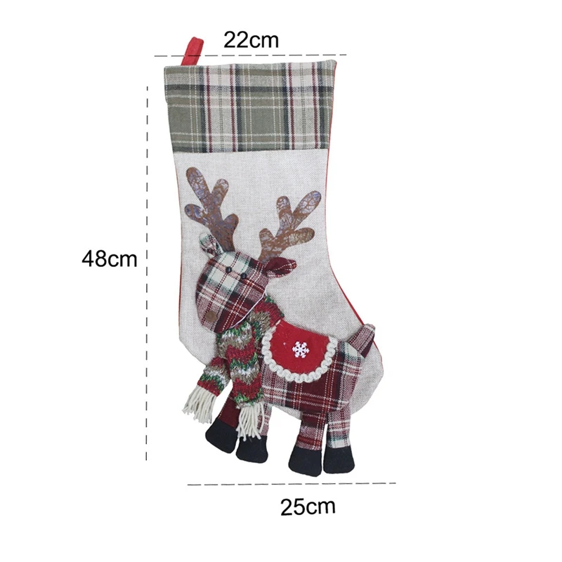 

3-Piece Set of Christmas Supplies Christmas Socks Decoration Pendant Gift Bag Gift Bag