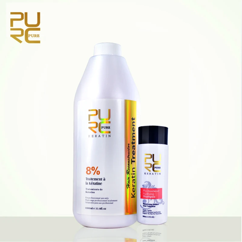 

8% Formlain 1000ml Keratin and 100ml Purifying Shampoo For Straightening High Quality Best Hair Care Set Free Shipping