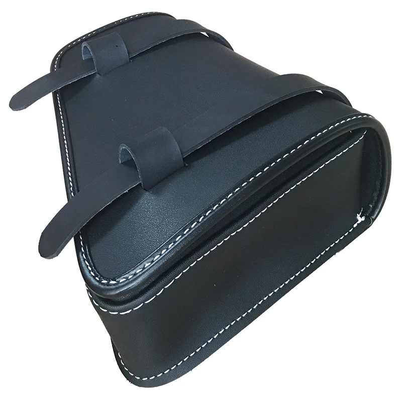 Черная мотоциклетная седельная сумка на правой стороне из искусственной кожи