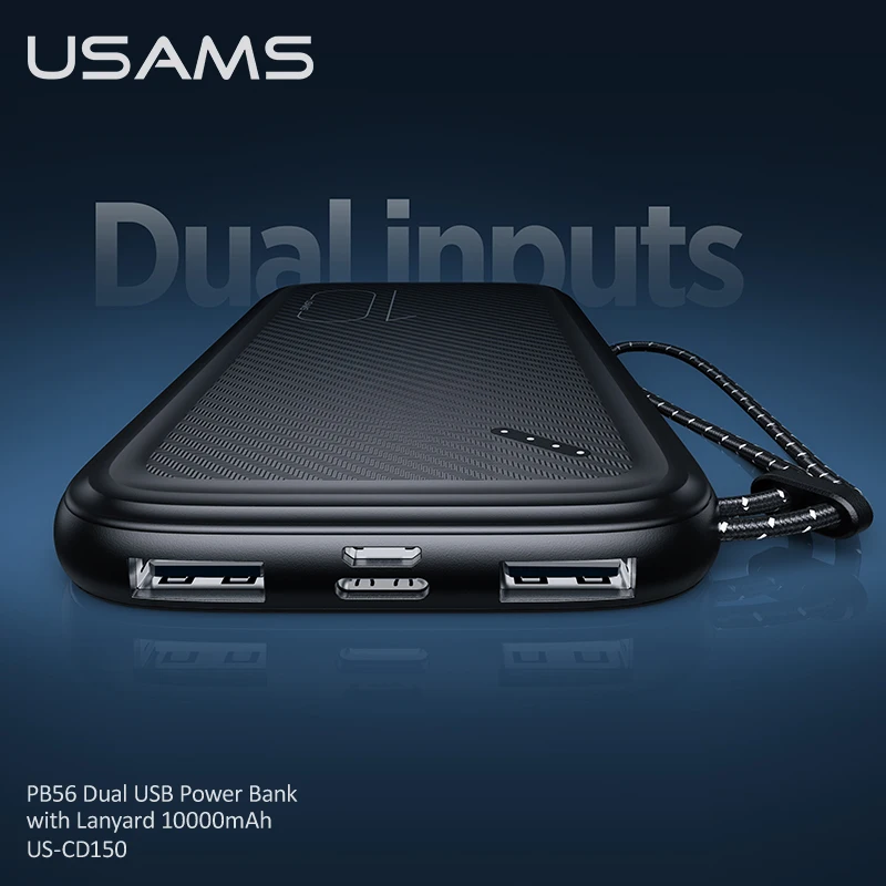 Внешний аккумулятор USAMS 10 Вт 10000 мАч 2 порта USB Type-C | Мобильные телефоны и